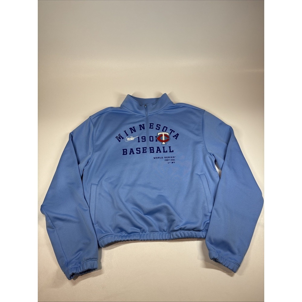Nike Sweater Women L Minnesota Twins MLB Cooperstown Collection 1/4 ZIP Pullover